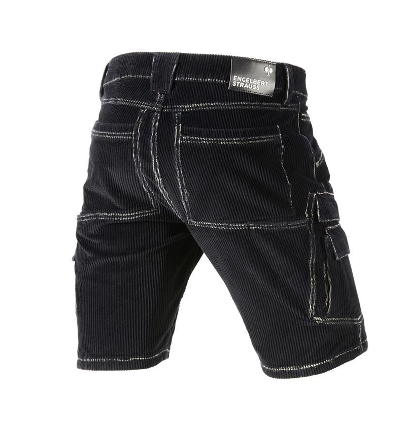 Pantaloni da lavoro: e.s. pantaloncini cargo velluto a coste stretch + nero 3