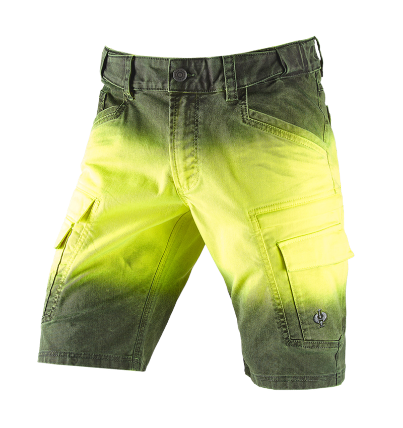 Pantaloni da lavoro: e.s. short color sprayer + giallo fluo/nero 2