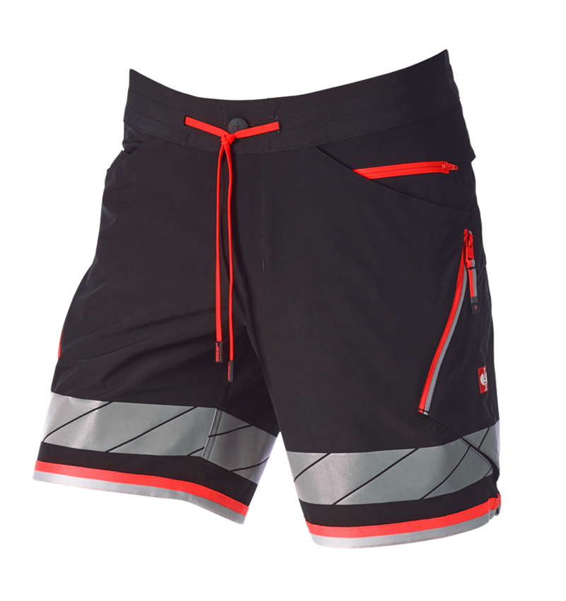 Pantaloni: Short funzionali Reflex e.s.ambition + nero/rosso fluo 5