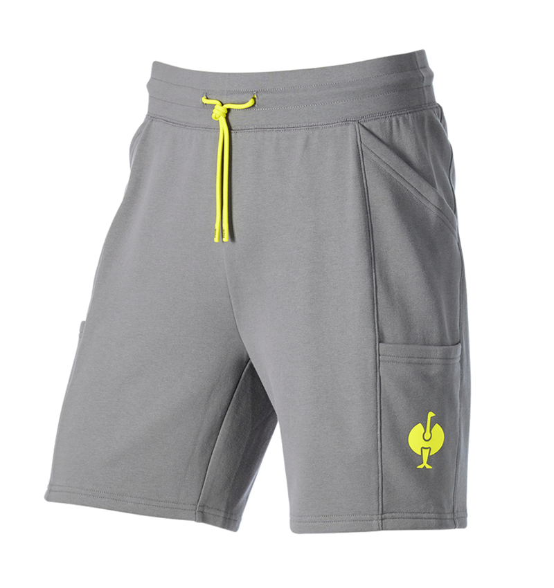 Pantaloni: Sweat short light e.s.trail + grigio basalto/giallo acido 3