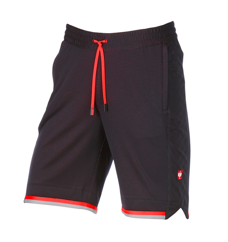 Pantaloni: Short funzionali e.s.ambition + nero/rosso fluo 3