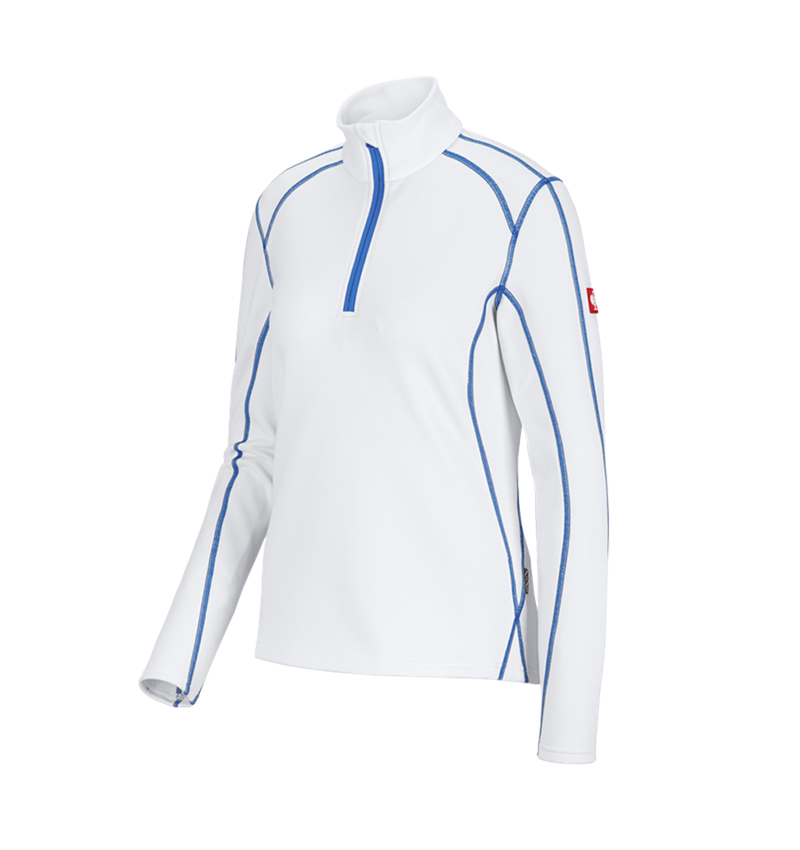 Maglie | Pullover | Bluse: Troyer funz. thermo stretch e.s.motion 2020, donna + bianco/blu genziana 2