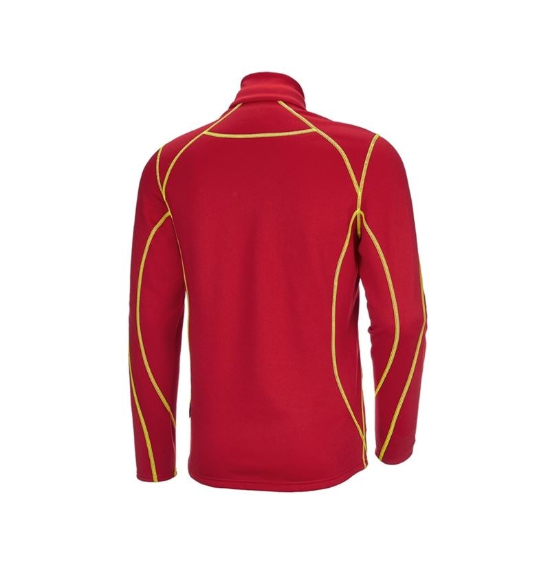 Maglie | Pullover | Camicie: Troyer funzionale thermo stretch e.s.motion 2020 + rosso fuoco/giallo fluo 3