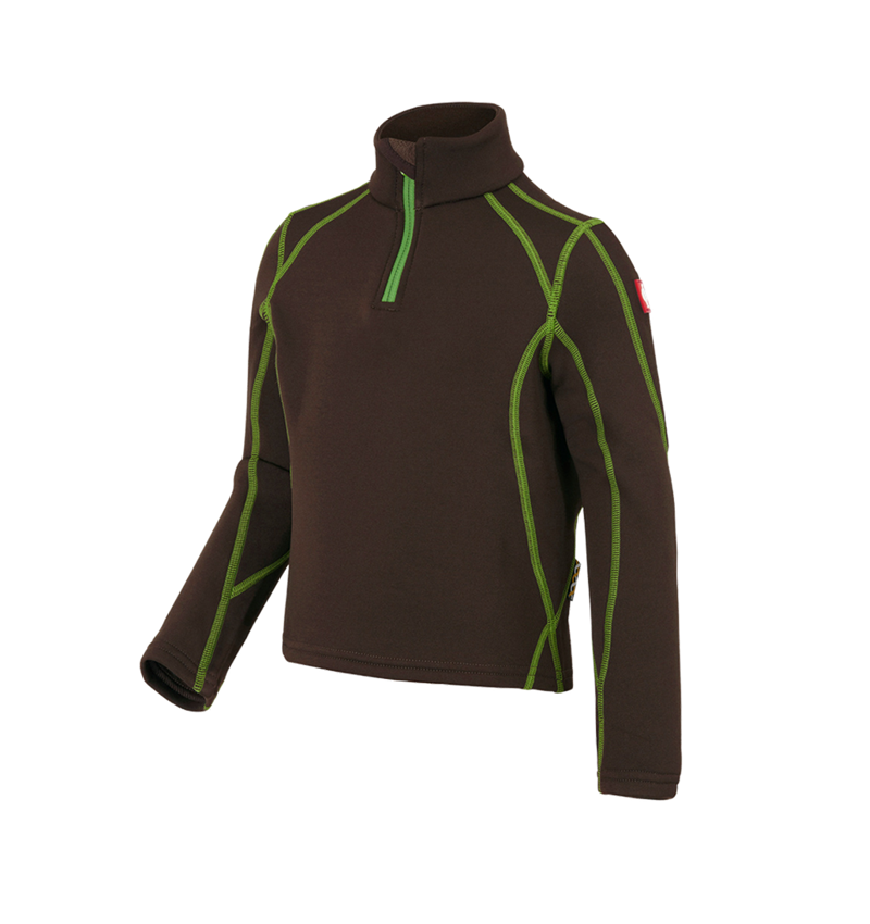 Maglie | Pullover | T-Shirt: Troyer funz. thermo stretch e.s.motion 2020, bamb. + castagna/verde mare 2