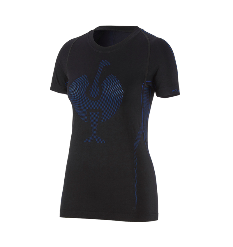 Intimo funzionale: e.s. t-Shirt funzionale seamless - warm, donna + nero/blu genziana 2