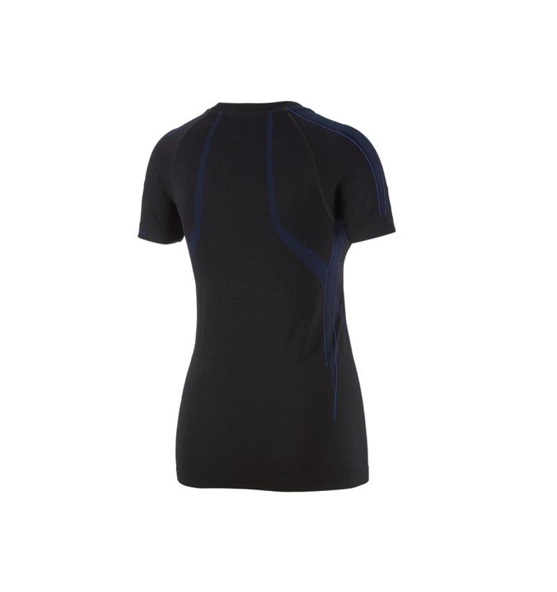 Intimo funzionale: e.s. t-Shirt funzionale seamless - warm, donna + nero/blu genziana 3