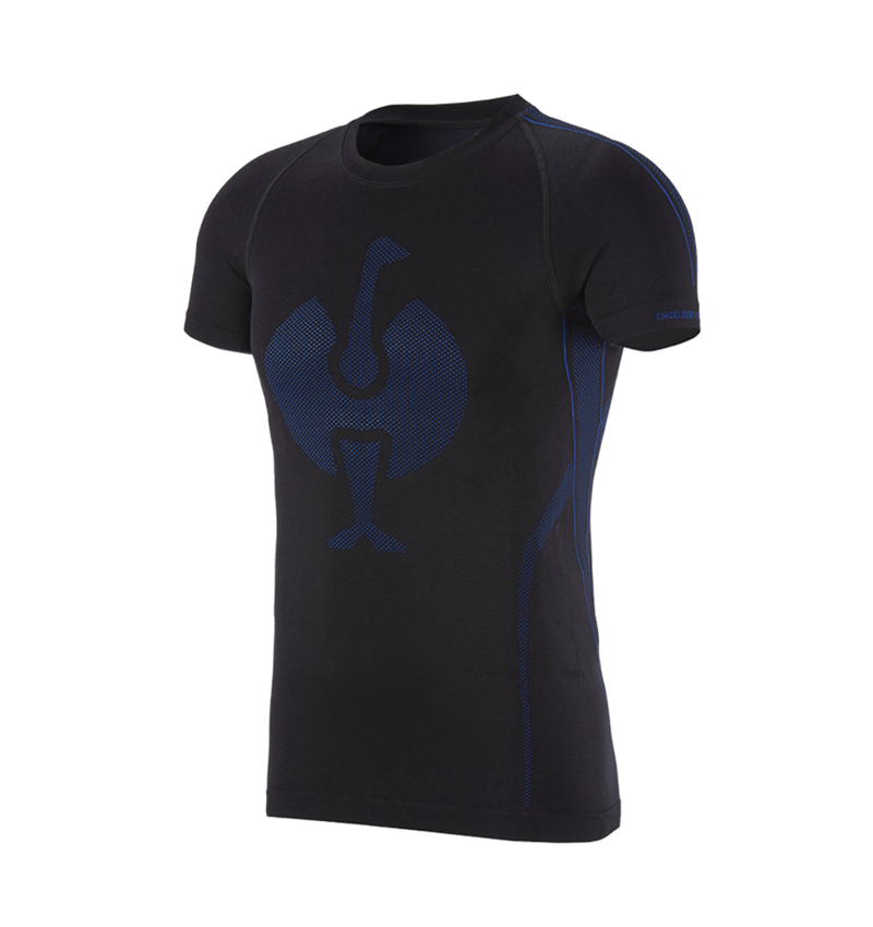 Freddo: e.s. t-shirt funzionale seamless - warm + nero/blu genziana 1