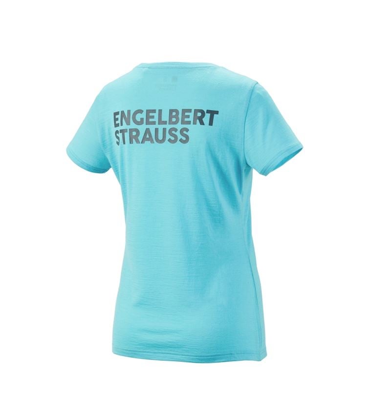 Maglie | Pullover | Bluse: T-Shirt merino e.s.trail, donna + turchese lapis/antracite  5
