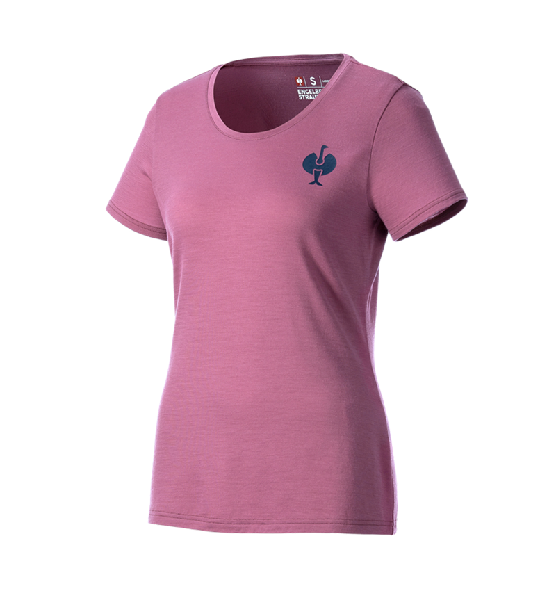 Maglie | Pullover | Bluse: T-Shirt merino e.s.trail, donna + rosa tara/blu profondo 5