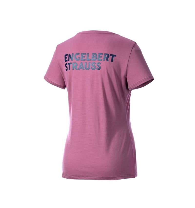 Maglie | Pullover | Bluse: T-Shirt merino e.s.trail, donna + rosa tara/blu profondo 6