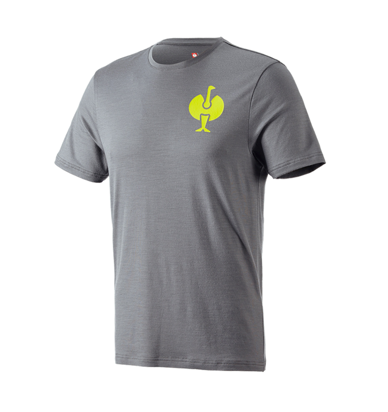 Maglie | Pullover | Camicie: T-Shirt merino e.s.trail + grigio basalto/giallo acido 2