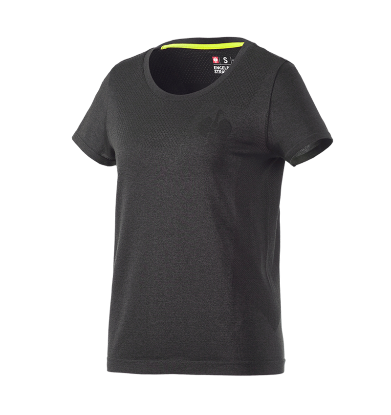 Maglie | Pullover | Bluse: T-Shirt seamless e.s.trail, donna + nero melange 2