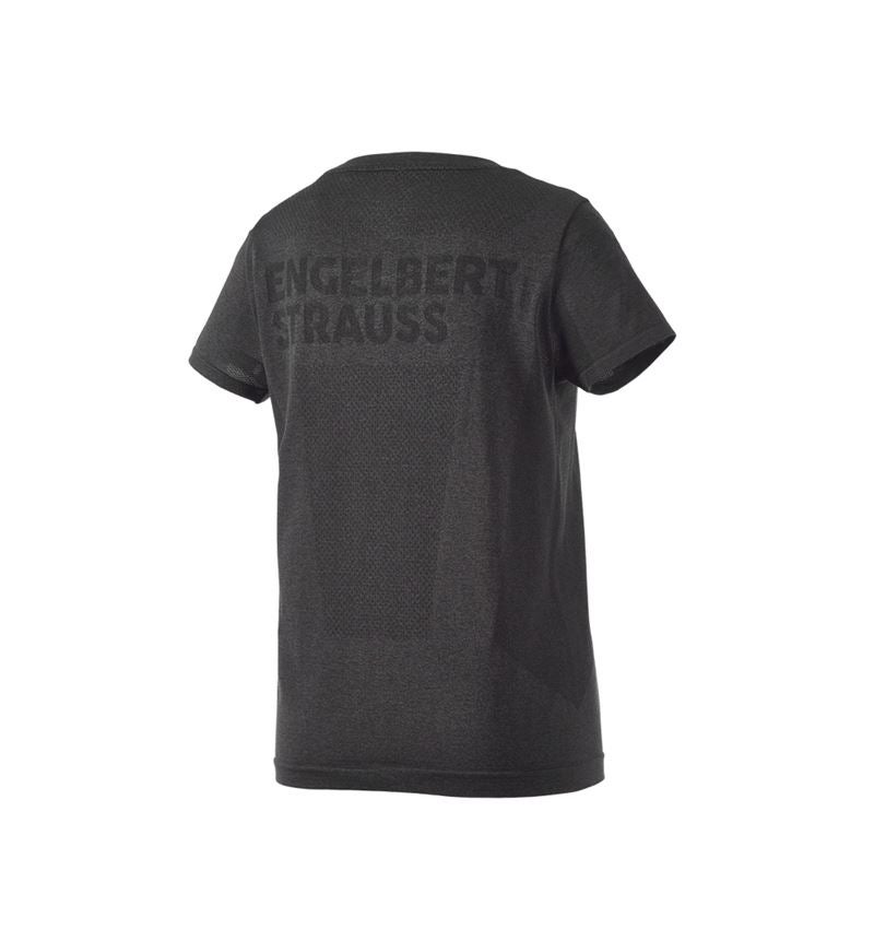Maglie | Pullover | Bluse: T-Shirt seamless e.s.trail, donna + nero melange 3