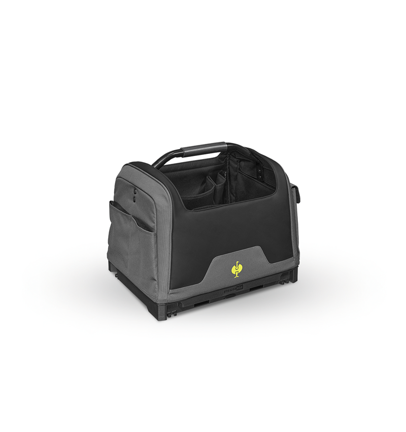 Sistema STRAUSSbox: STRAUSSbox tasca porta attrezzi aperta + grigio basalto/giallo acido