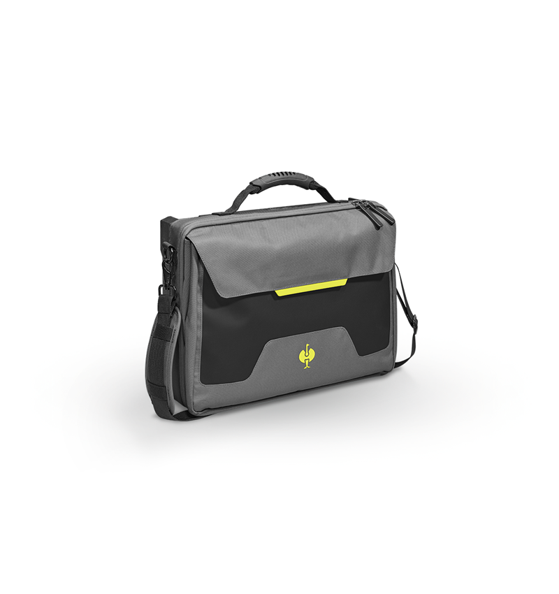 Accessori: STRAUSSbox borsa per computer portatile + grigio basalto/giallo acido