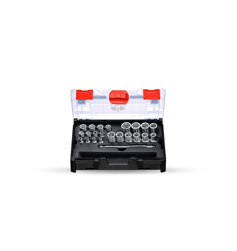 Sistema STRAUSSbox: Set chiavi a tubo power grip 1/2+1/4 in STRAUSSbox