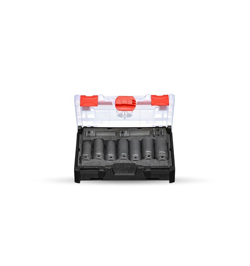 Sistema STRAUSSbox: Set chiavi a tubo Impact lunghe 1/2" n. STRAUSSbox