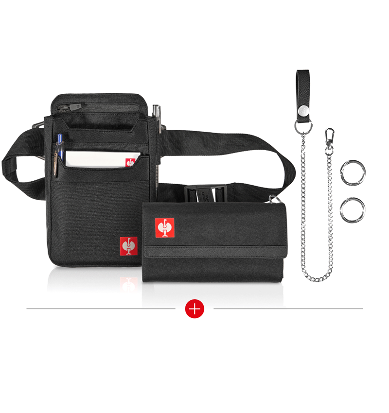 Temi: SET: e.s. borsa da cameriere + Portafogli base + nero