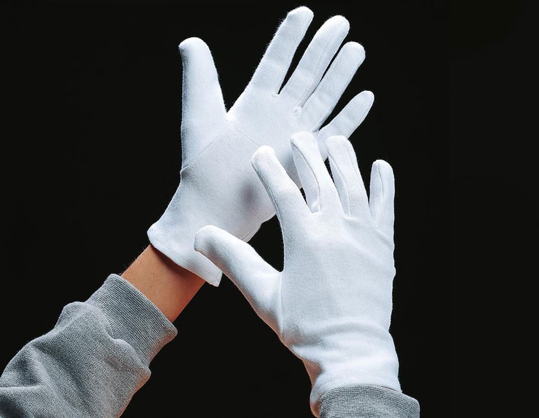 Tessuto: Guanti trikot, bianchi, confezione da 12 + bianco
