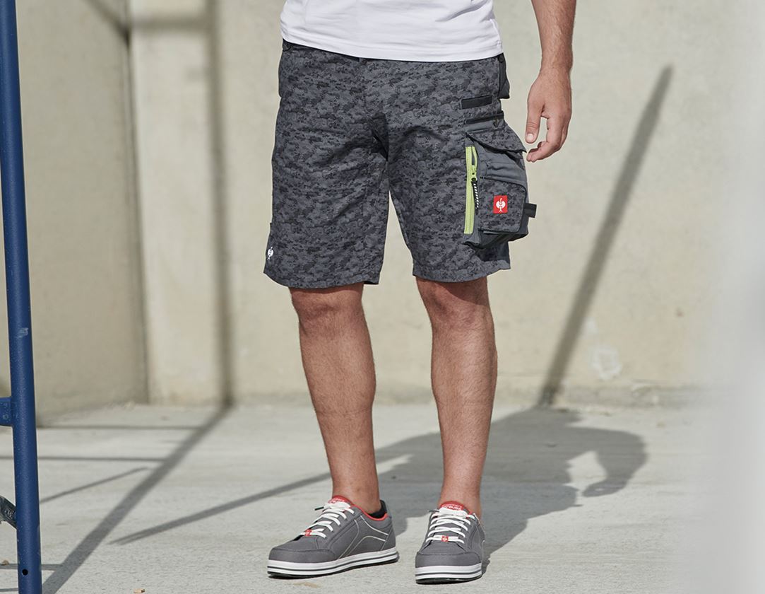 Pantaloni: e.s. shorts Pixel + grigio/grafite/limetta 1