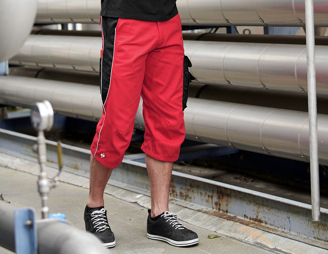 Pantaloni: e.s.active pantaloni 3/4 + rosso/nero