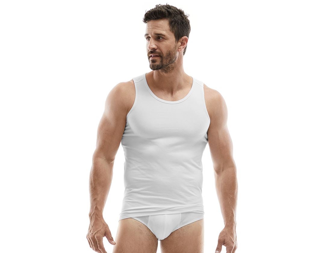 Intimo | Abbigliamento termico: e.s. cotton stretch Tank-Shirt + bianco