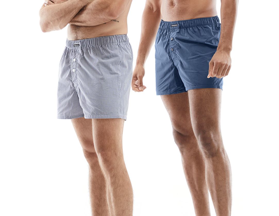 Intimo | Abbigliamento termico: e.s. Boxer Shorts, conf. da 2 + bianco/pacifico+pacifico/cobalto