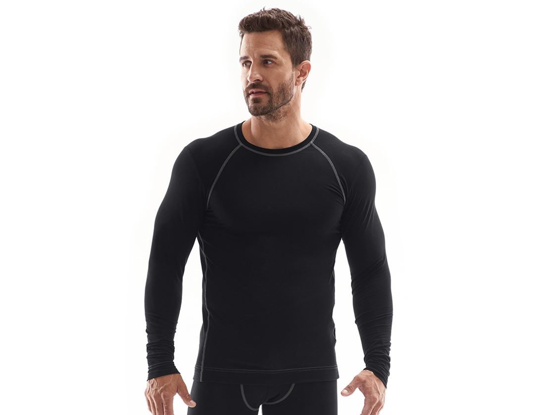 Intimo | Abbigliamento termico: e.s. cotton stretch Longsleeve + nero