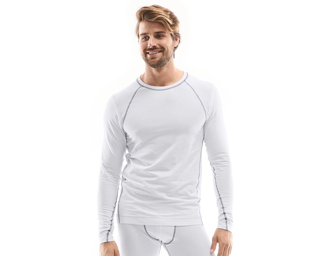 Intimo | Abbigliamento termico: e.s. cotton stretch Longsleeve + bianco