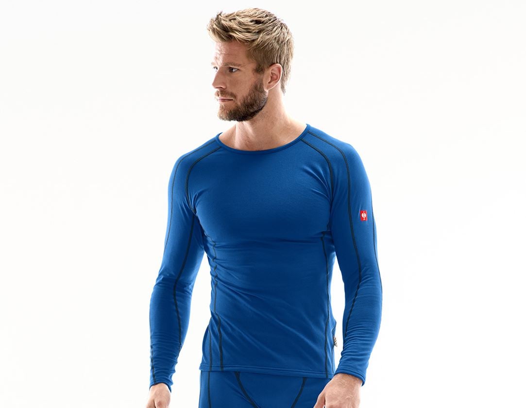 Intimo | Abbigliamento termico: e.s. longsleeve funzionale clima-pro, warm, uomo + blu genziana