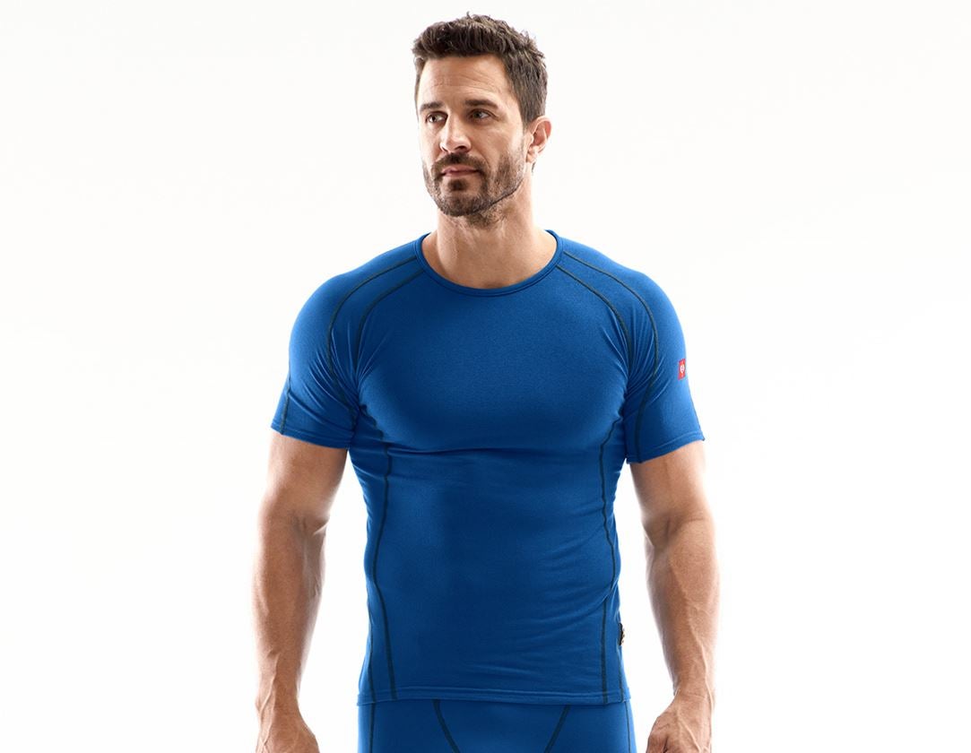 Freddo: e.s. t-shirt funzionale clima-pro - warm, uomo + blu genziana