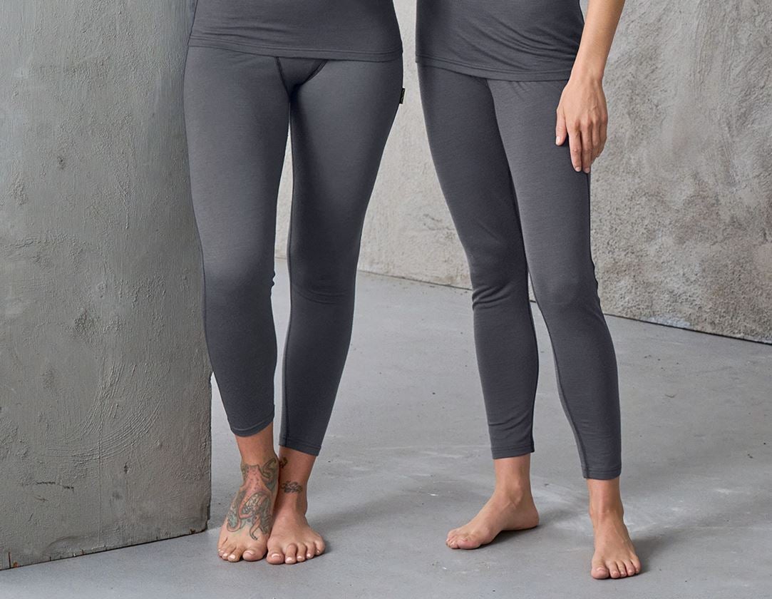 Intimo funzionale: e.s. long-pants merino, donna + cemento/grafite