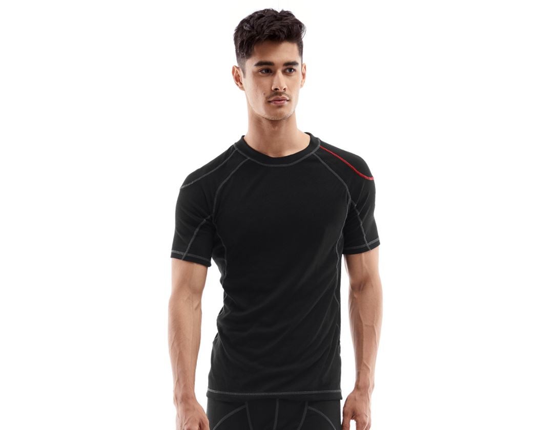 Intimo | Abbigliamento termico: e.s. t-shirt funzionale basis-warm + nero