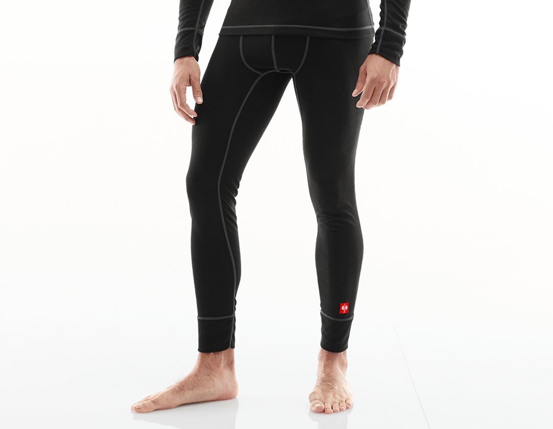 Intimo | Abbigliamento termico: e.s. long pants funzionali basis-light + nero