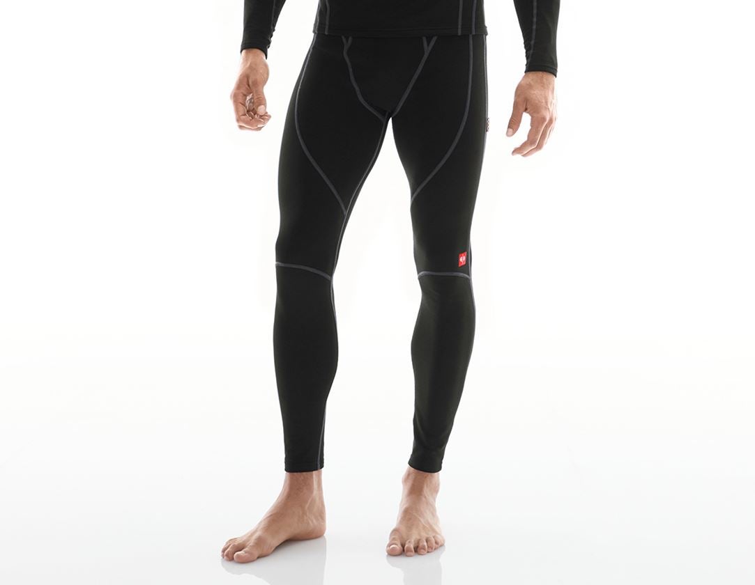 Intimo | Abbigliamento termico: e.s. long pants funzionali clima-pro-warm, uomo + nero