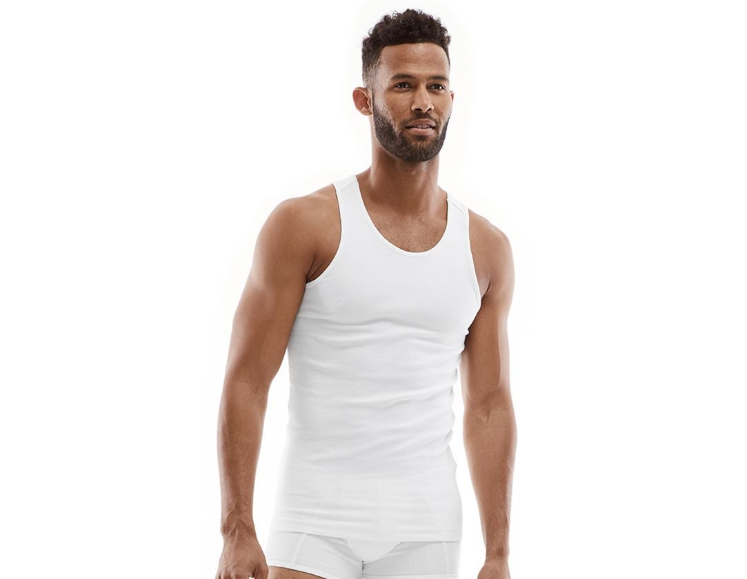 Intimo | Abbigliamento termico: e.s. cotton rib Tank-Shirt + bianco