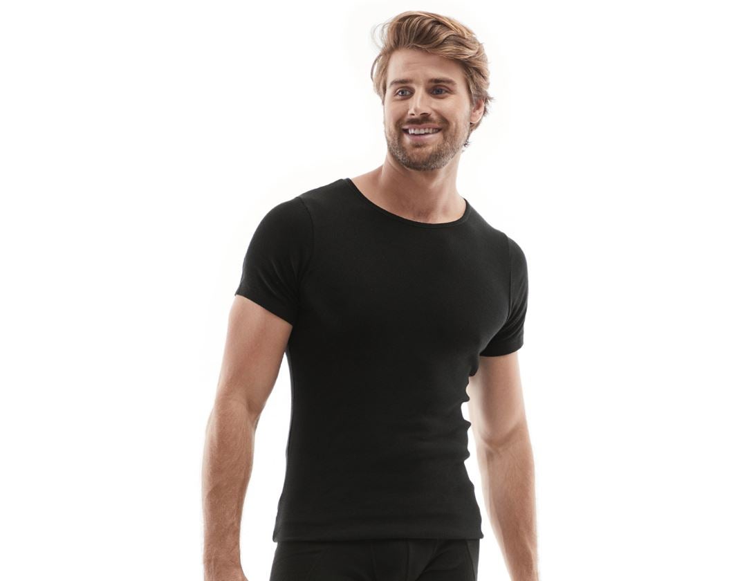 Unterwäsche | Thermokleidung: e.s. cotton rib T-Shirt + schwarz