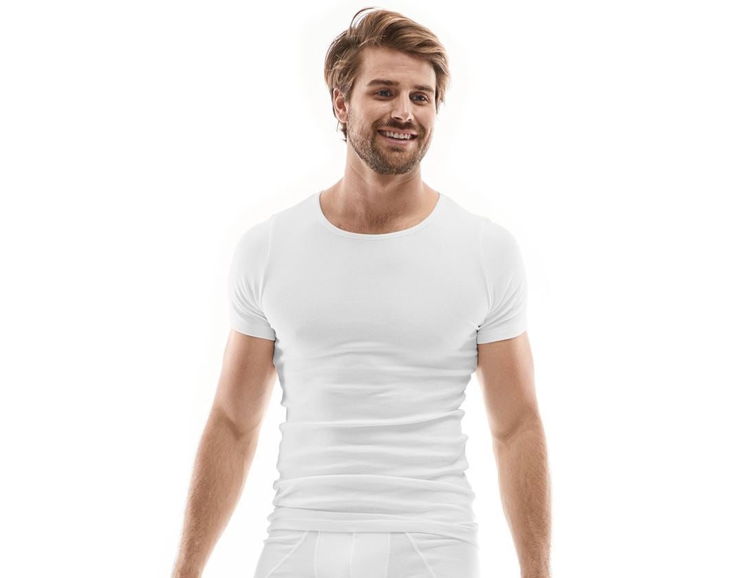 Themen: e.s. cotton rib T-Shirt + weiß