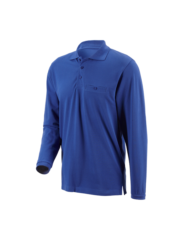 Maglie | Pullover | Camicie: e.s. longsleeve polo cotton Pocket + blu reale