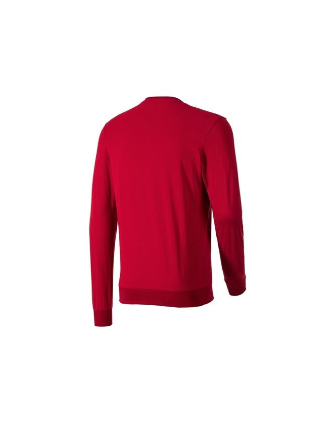 Maglie | Pullover | Camicie: e.s. longsleeve cotton stretch + rosso fuoco 1