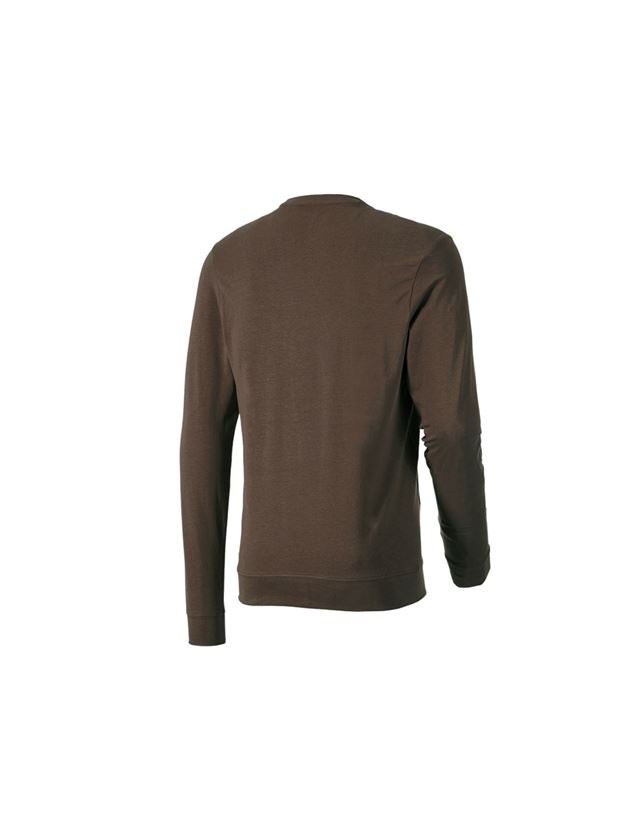 Maglie | Pullover | Camicie: e.s. longsleeve cotton stretch + castagna 1