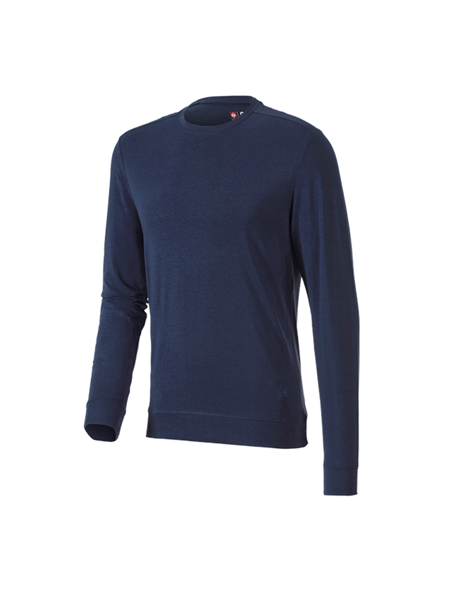 Maglie | Pullover | Camicie: e.s. longsleeve cotton stretch + blu scuro