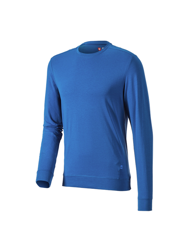 Maglie | Pullover | Camicie: e.s. longsleeve cotton stretch + blu genziana