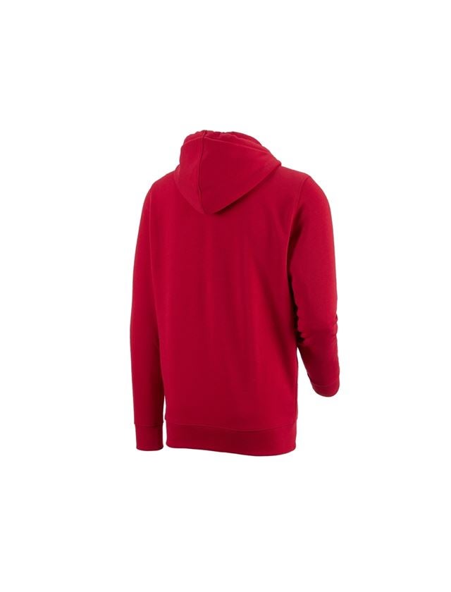 Maglie | Pullover | Camicie: e.s. felpa aperta con cappuccio poly cotton + rosso fuoco 1