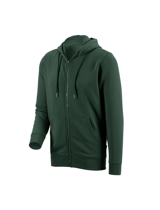 Maglie | Pullover | Camicie: e.s. felpa aperta con cappuccio poly cotton + verde 1
