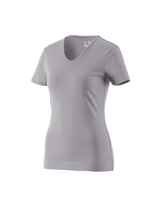 Temi: e.s. t-shirt cotton V-Neck, donna + platino