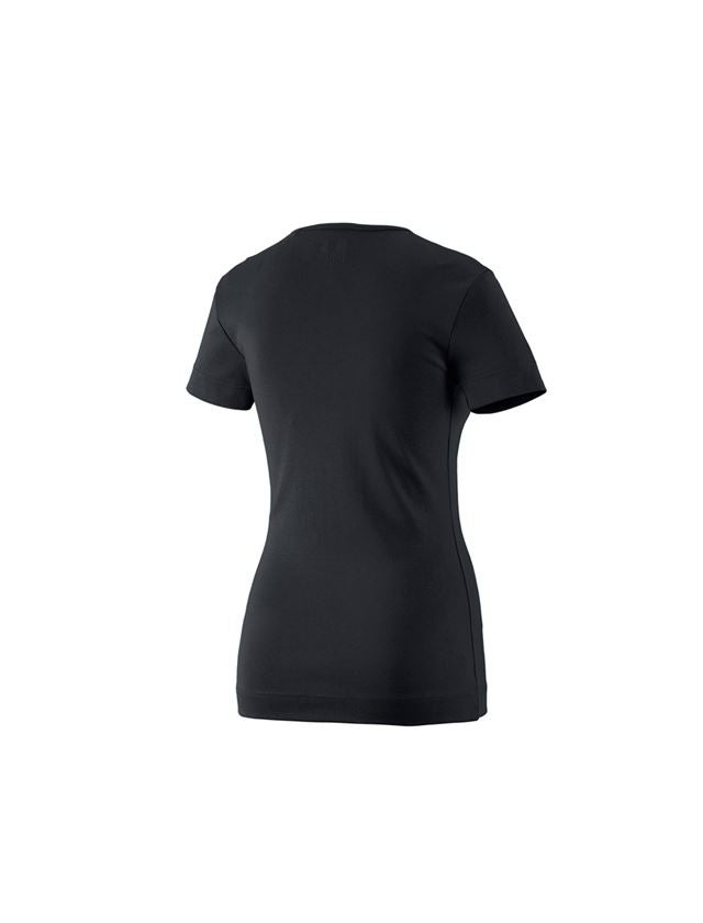 Temi: e.s. t-shirt cotton V-Neck, donna + nero 1