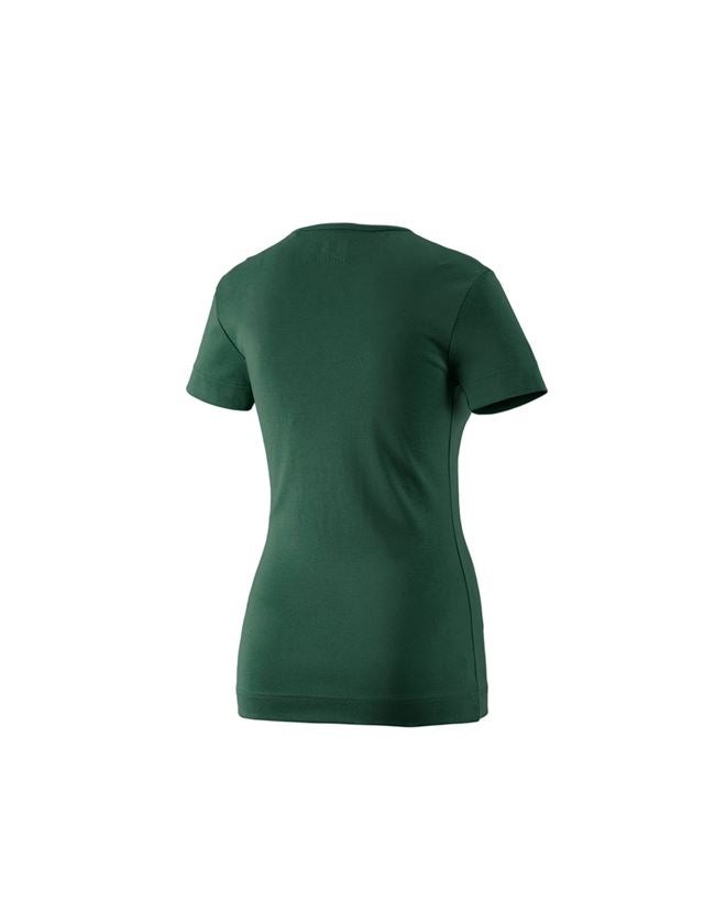 Maglie | Pullover | Bluse: e.s. t-shirt cotton V-Neck, donna + verde 3