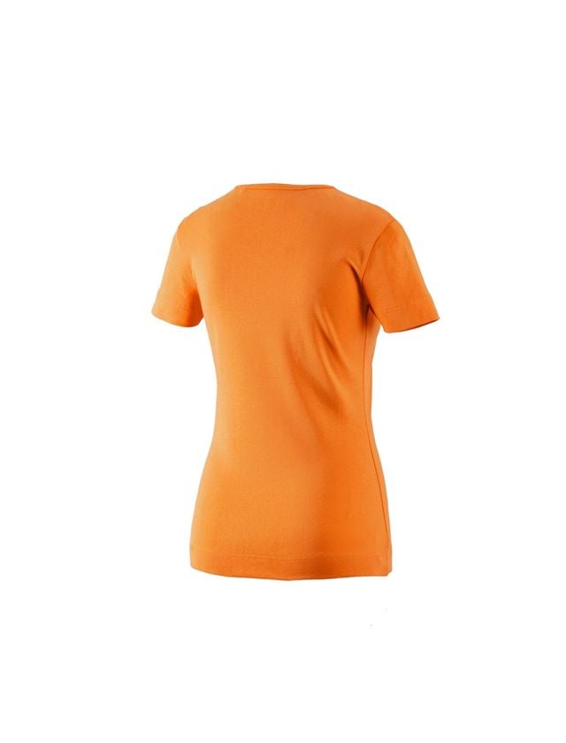 Maglie | Pullover | Bluse: e.s. t-shirt cotton V-Neck, donna + arancio 1