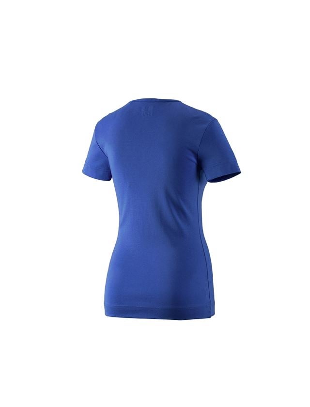 Maglie | Pullover | Bluse: e.s. t-shirt cotton V-Neck, donna + blu reale 1